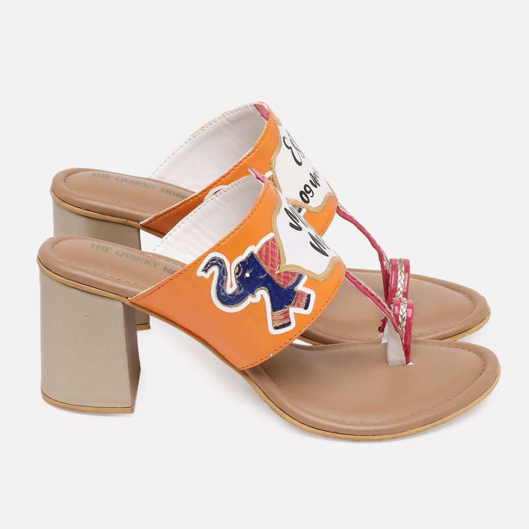 Bridal Heel Kolhapuris-Save the date - The Quirky Naari