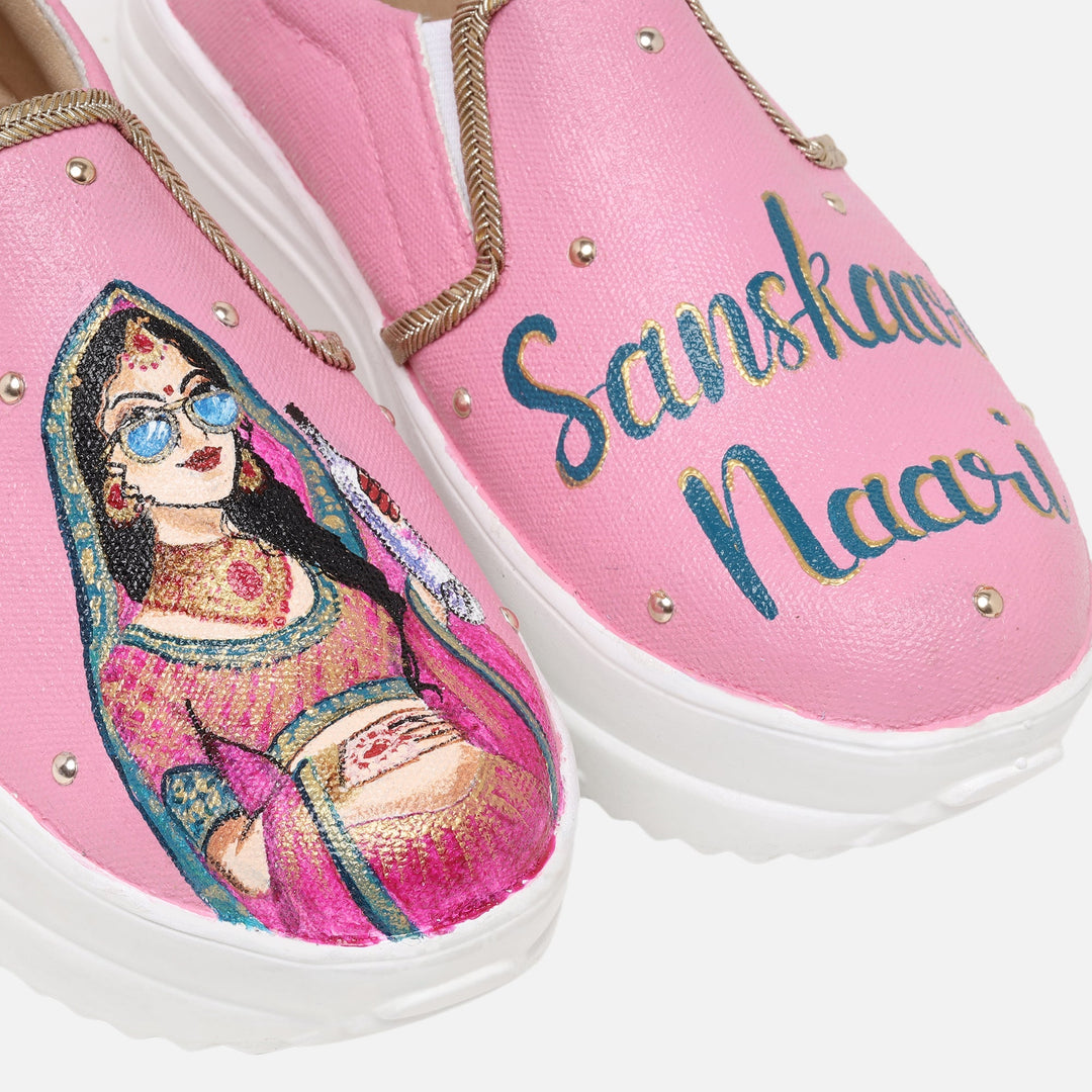 Bridal Heel Slipons - The Quirky Naari
