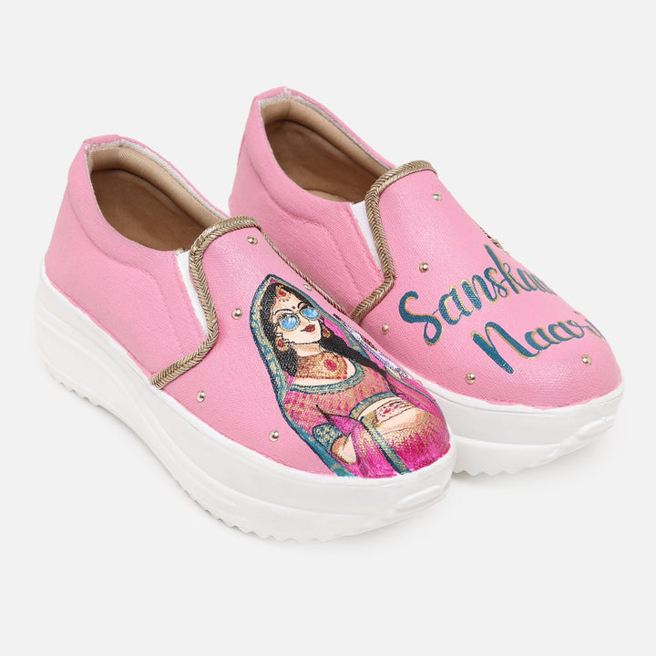 Bridal Heel Slipons - The Quirky Naari