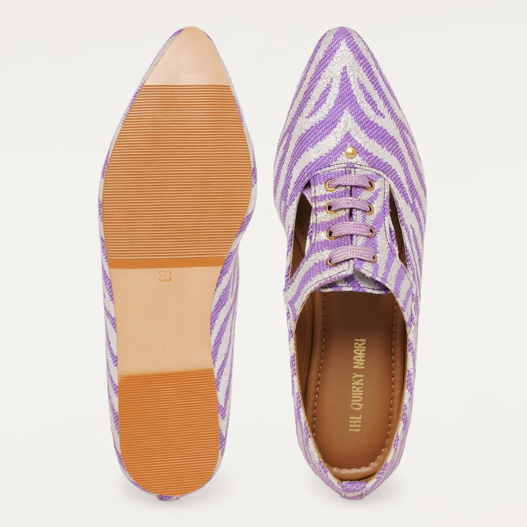 Juliet Oxfords in Purple - The Quirky Naari