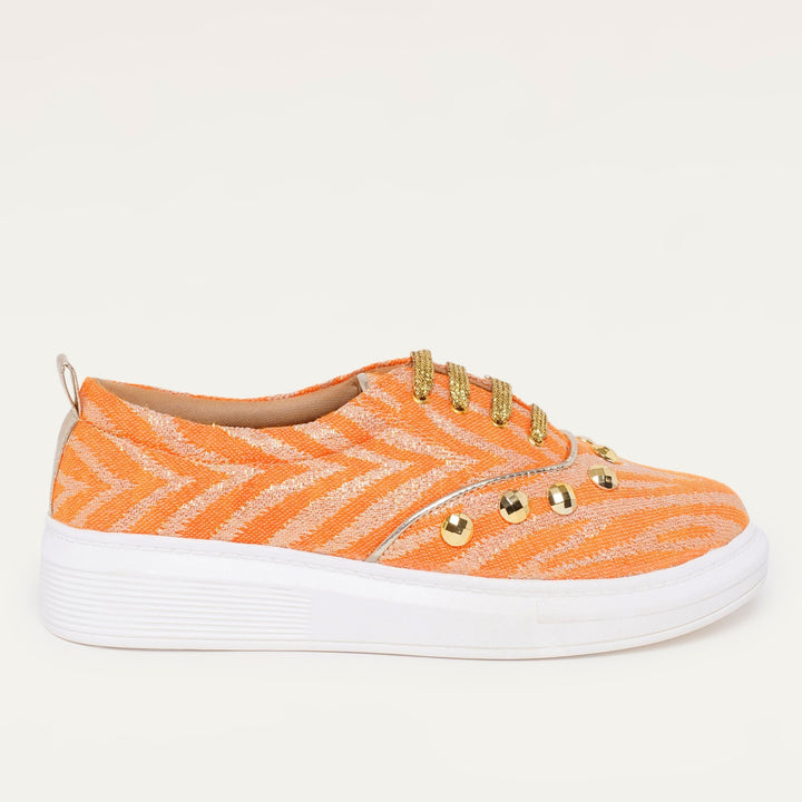 Juliet Sneakers in Royal Orange - The Quirky Naari