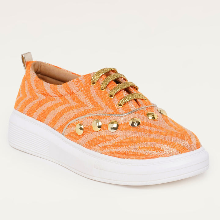 Juliet Sneakers in Royal Orange - The Quirky Naari