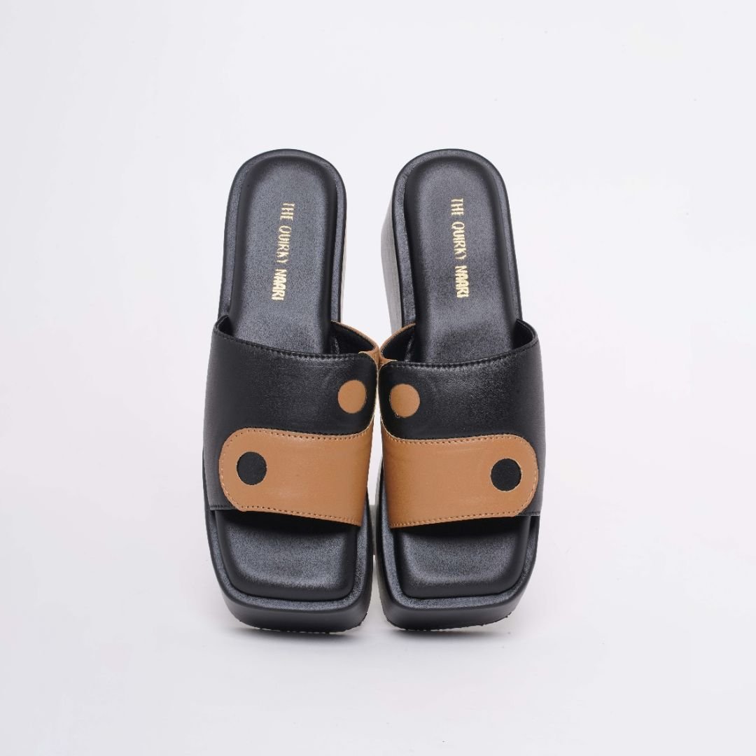 Yin Yang Platforms - Caramel Black - The Quirky Naari